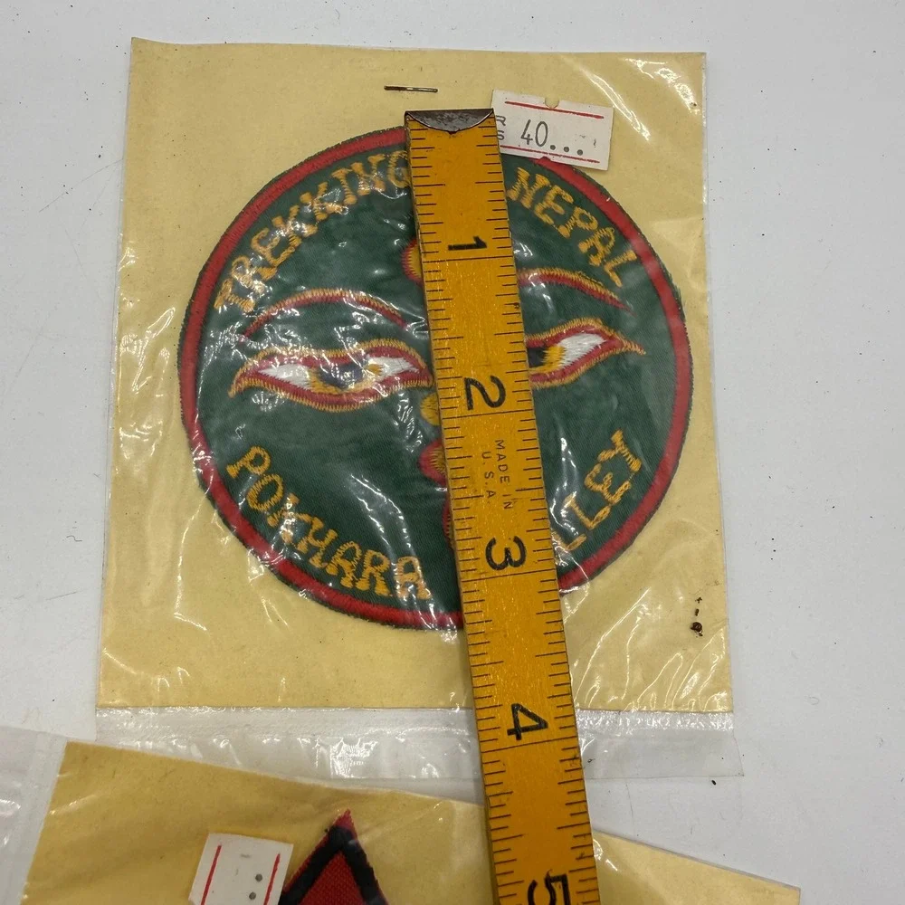 Vintage Trekking in Nepal Himalaya Souvenir Patches Pokhara Ghandrung Set of 4